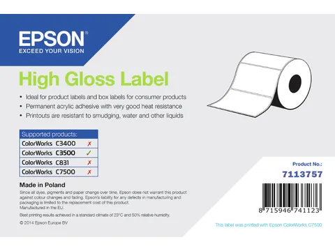 Epson High Gloss Label 7113757 76x127mm