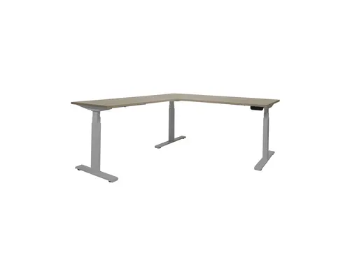 Elektrisch Hoekbureau Dextro Plus 160x200cm Frame Alu Blad Robson Eik
