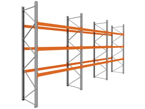 palletstelling,basis+2xaanbouw,HxBxD 3990x8500x1100mm,vakl. 3000kg