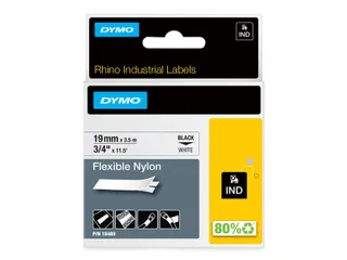 Labeltape Dymo Rhino 18489 Nylon 19mmx3.5m Zwart Op Wit - 3