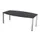 vergadertafel HxBxD 74x200x120cm vatvormig CC-zwart alu