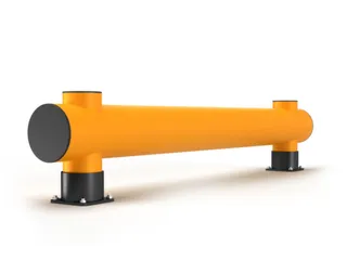 Aanrijdbeveiligingsbarrière Enkele Plank V. Binnen/Buiten 390x8000mm - 1