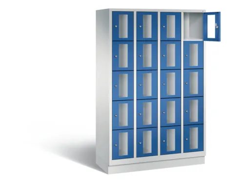 Lockerkast 1800x1190x500mm 4x5 vakken Cilinderslot, Sokkel, RAL5010