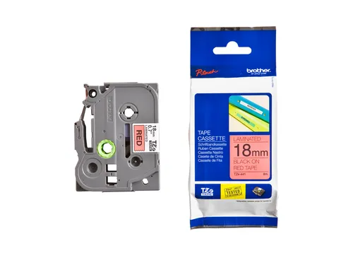 Labeltape Brother P-touch TZe-441 standaard 18mm zwart op rood