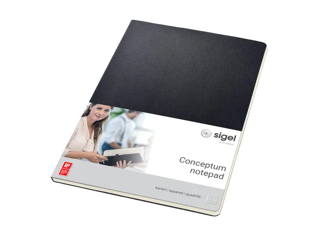 Bloc de correspondance Sigel Conceptum softcover A4 noir quadrillé