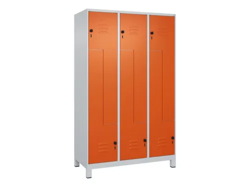 Z-garderobekast,HxBxD 1950x1200x500mm,vak B 200/400mm,draaigrendel