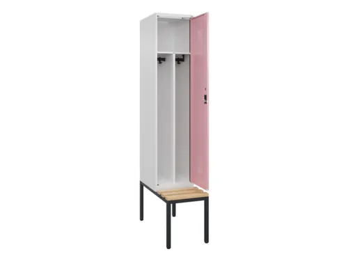 locker met bank,voor scheiding van kleding,HxBxD 2120x400x815mm,1vak