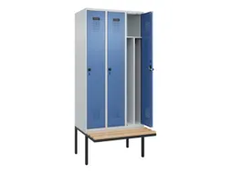 locker met bank,voor scheiding van kleding,HxBxD 2120x900x815mm,3vak