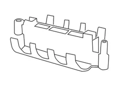 Kabelbak,V. Bureau,Kunststof,Aluminium-Zilver