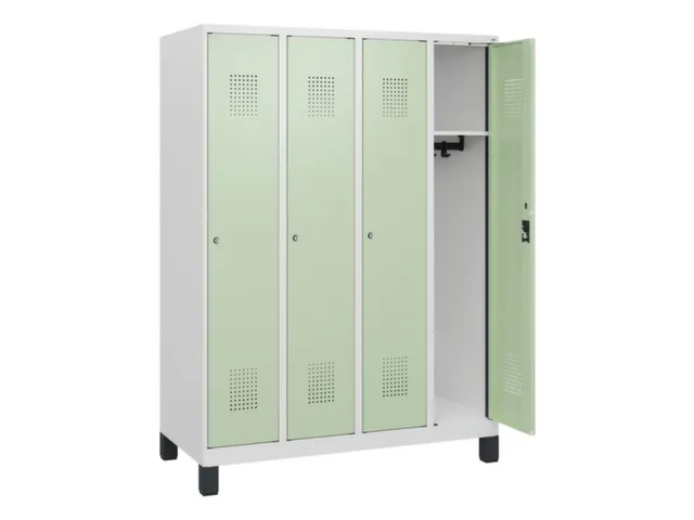 schoollocker,HxBxD 1630x1200x500mm,4vak,vak B 300mm,cil.-slot,voeten