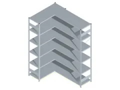 Hoekstelling Hxbxd 2500x1360/1415x535mm Veldlast 900kg 2x6legborden