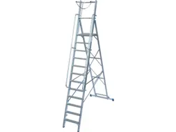 verrijdbare treden-platformladder eenzijdig 12treden stand H 2 8m