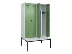 PBM-locker met bank,HxBxD 2120x1200x815mm,4vak,vak B 300mm