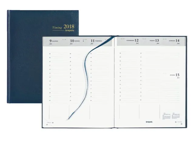 Agenda 2027 Brepols Timing Lima 7 jours/2 pages 4 langues bleu