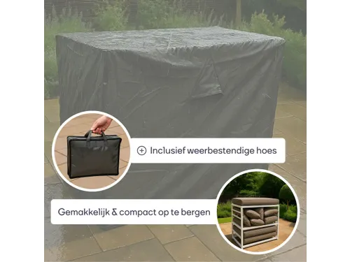 Loungeset aluminium Wit/Grijs 8-zits tuinset met bijzettafel
