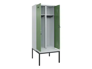 locker met bank,voor scheiding van kleding,HxBxD 2120x800x815mm,2vak - 1