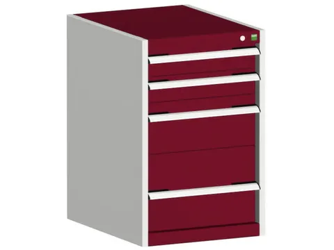 ladekast HxBxD 800x525x525mm 4laden romp RAL7035 front RAL3004