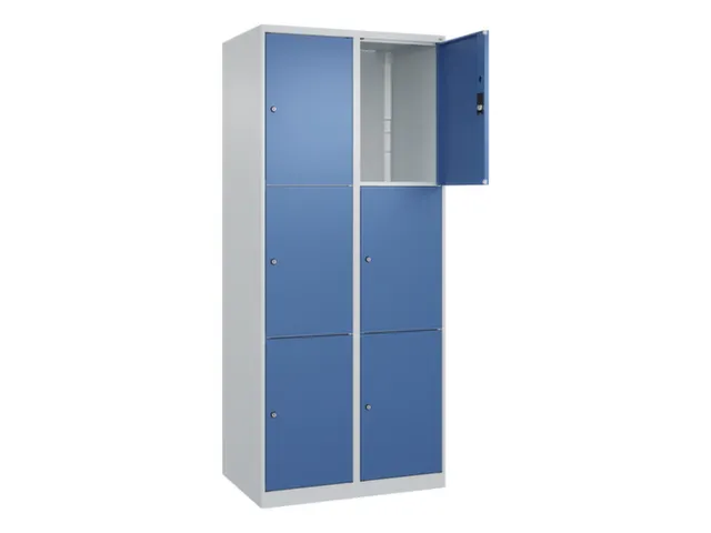 lockerkast,HxBxD 1850x800x500mm,2x3vakken,vak B 400mm,cil.-slot