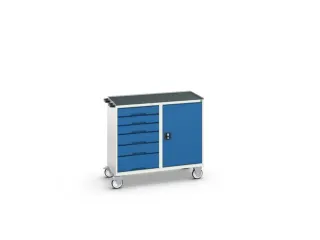montagetafel 965x1050x550mm staalblad 6 laden kast front RAL5010 - 1