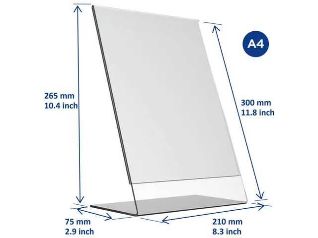 Kaarthouder Europel L-standaard A4 staand acryl