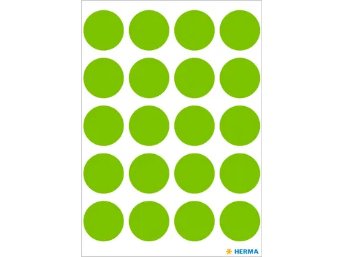 HERMA 1878 Multipurpose etiketten Rond 19mm Fluor Groen 100 stuks