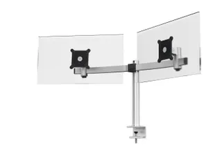Monitorarm voor 2 schermen bureaubevestiging met klem Zilver - 1