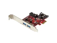 4 Poorts PCI Express USB 3.0 Kaart 5Gbps 2 Extern & 2 Intern SATA