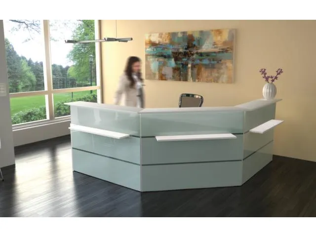 Balie Compleet 2500x2500mm Met 2 Hoeken Tassenplank Glazen Front Wit