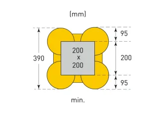 zuilbescherming,HxBxD 1000x390-890x390-890mm,op maat te snijden,PE - 8