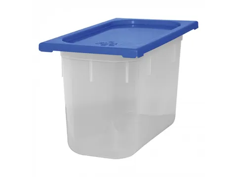 Caterchef Gastronorm bak 1/3 GN 200mm PP transparant met blauwe deksel
