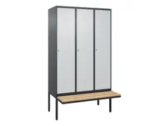 locker met bank,HxBxD 2120x1200x815mm,3vak,vak B 400mm,cil.-slot