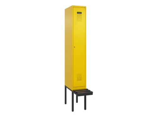 locker met bank,voor scheiding van kleding,HxBxD 2120x300x815mm,1vak