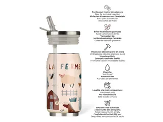 Thermosbeker Les Artistes Paris blik 280ml Farm met Rietje - 2