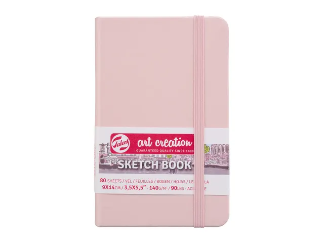 Schetsboek Talens Art Creation 80 witte vellen 140gr 90x140mm roze