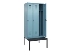 locker met bank,voor scheiding van kleding,HxBxD 2120x900x815mm,3vak