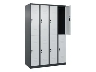 dubbeldekse locker,HxBxD 1850x1200x500mm,4x2vak.,vak B 300mm - 2