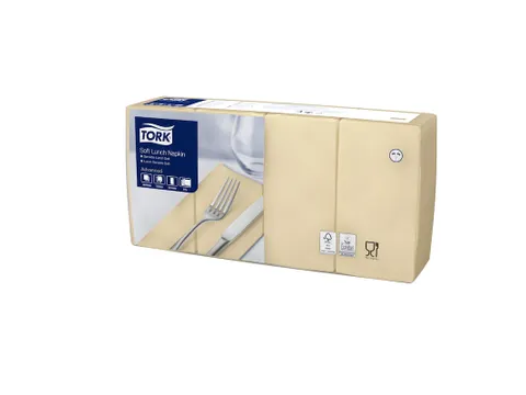 Tork 477884 Soft Lunchservet Advanced Zand 33x33cm 1/8 vouw
