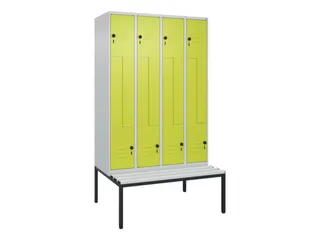 Z-garderobekast,HxBxD 2120x1200x815mm,8vak,vak B 300mm,draaigrendel - 1