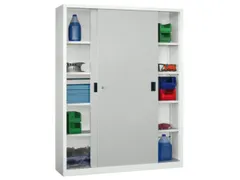 schuifdeurkast,HxBxD 1950x1500x500mm,RAL7035,front RAL7035