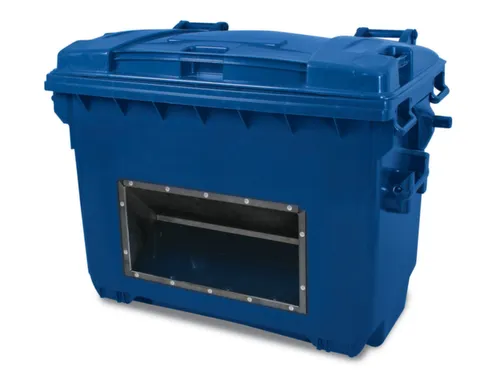 strooigoedbak,660l,HxBxD 1000x1360x765mm,HDPE,blauw,deksel blauw