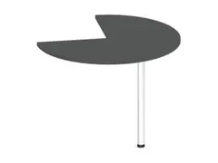 aanbouwtafel,i.h.v.,HxØ 720-840x1000mm,driekwartrond,MS-donkergrijs