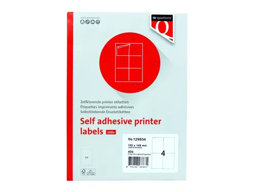 Etiket Quantore 105x148mm wit 400st
