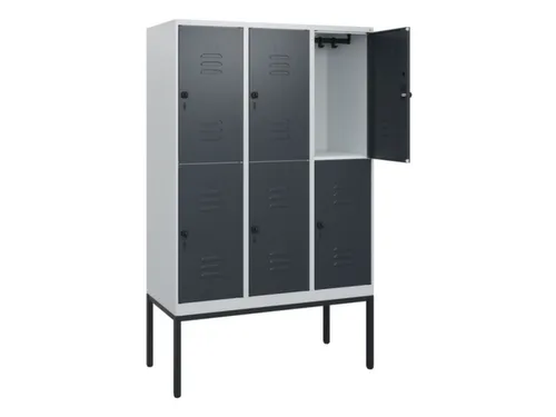 dubbeldekse locker,HxBxD 1950x1200x500mm,3x2vak.,vak B 400mm