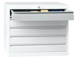 ladekast,HxBxD 600x500x600mm,5lade(n),cil.-slot,RAL7035,front RAL3000