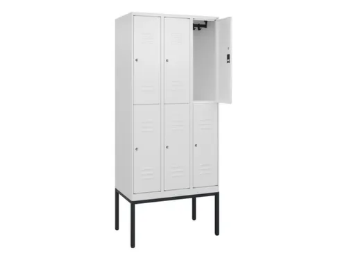 dubbeldekse locker,HxBxD 2120x900x500mm,3x2vak.,vak B 300mm,cil.-slot