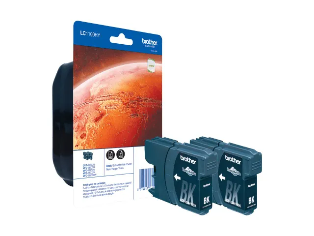 Brother LC1100HYBKBP, Zwart, Inkt op pigmentbasis, 1 stuk(s), 450 pagi