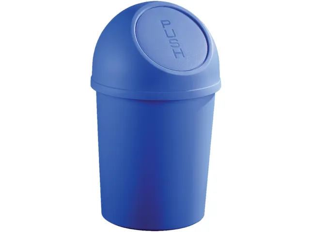 afvalbak,6l,HxØ 375x214mm,romp PP blauw,deksel PP blauw