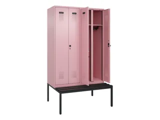locker met bank,voor scheiding van kleding,HxBxD 2120x1200x815mm,4vak - 1