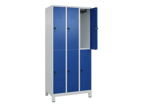 dubbeldekse locker,HxBxD 1950x900x500mm,3x2vak.,vak B 300mm