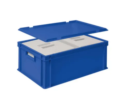 Euronorm-stapelbak,m. 2isoleerboxen,HxLxB 220x600x400mm,44,5/10,4l